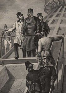 F. Kollarz: Kaiser Wilhelm auf dem Dache der Rotunde (Ueber Land und Meer, Wienbibliothek im Rathaus, F-27.295)